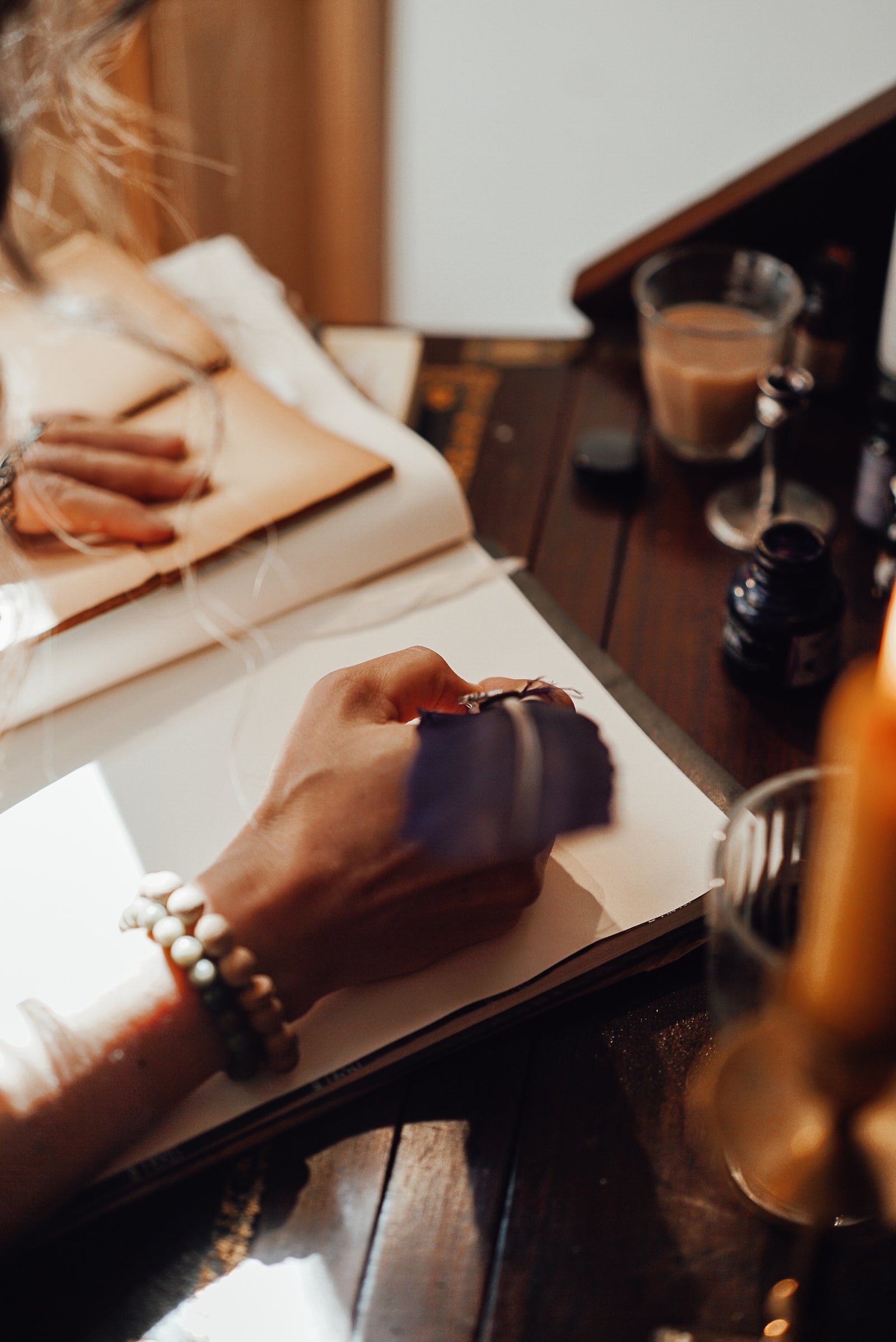 A writer at her desk