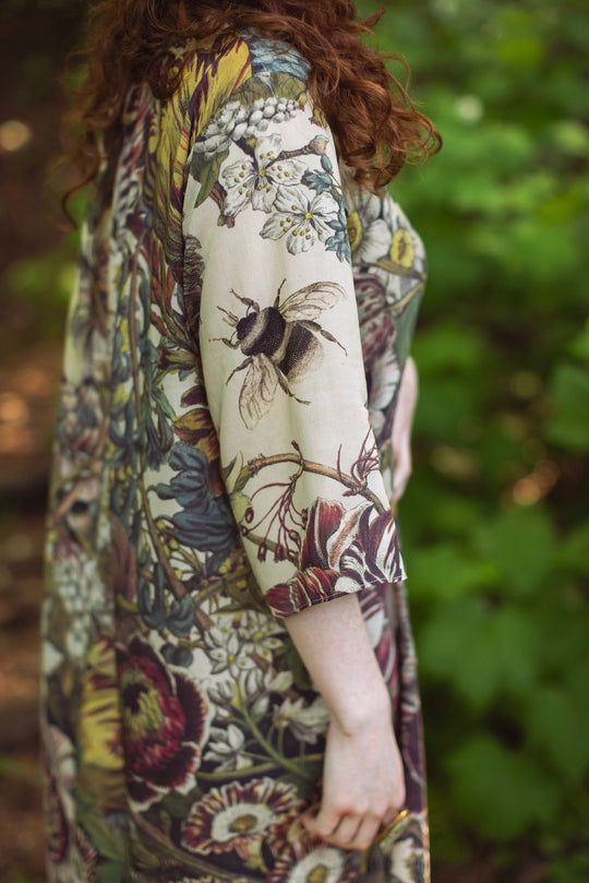 "Love Grows Wild" Silk Bamboo Artist Dress Tunic sleeve detail