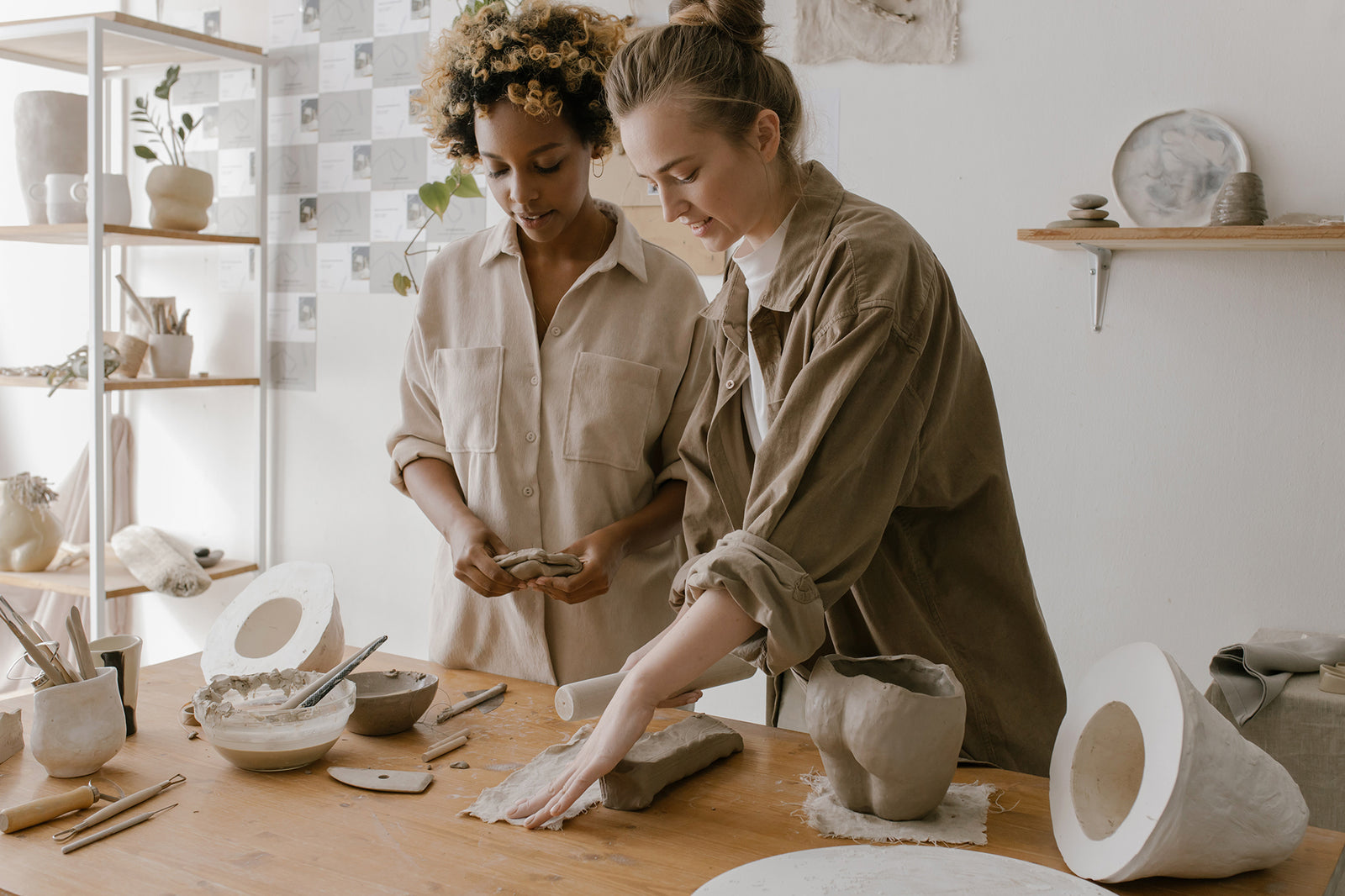 Ceramic artists do a studio visit