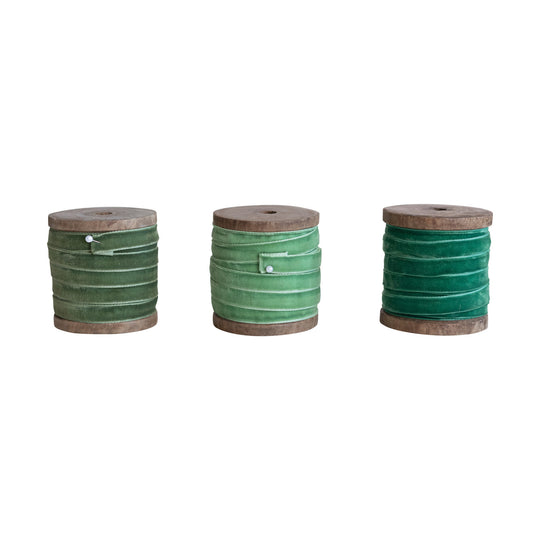 Velvet Ribbon on Wood Spool | 10 Yards
