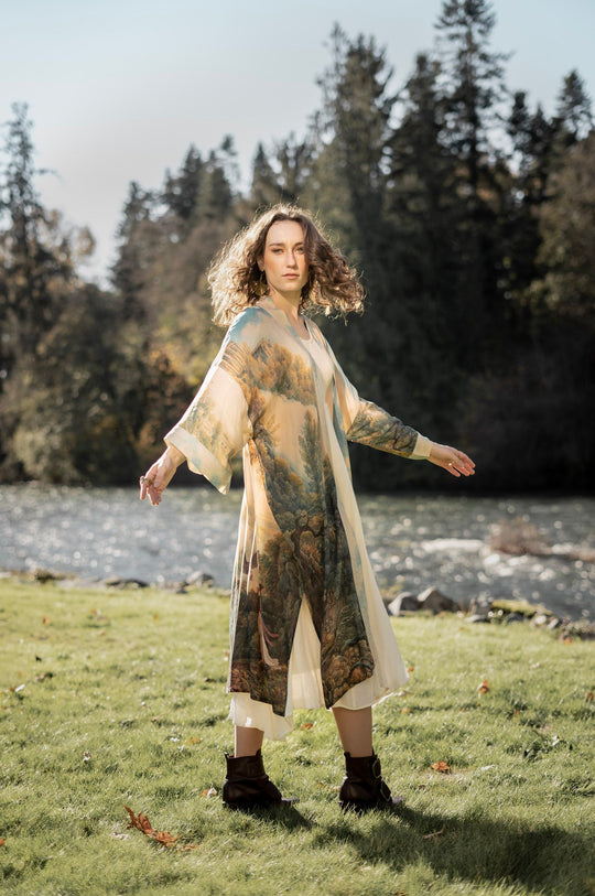 'Awakening' Bamboo Silk Opera Duster Robe