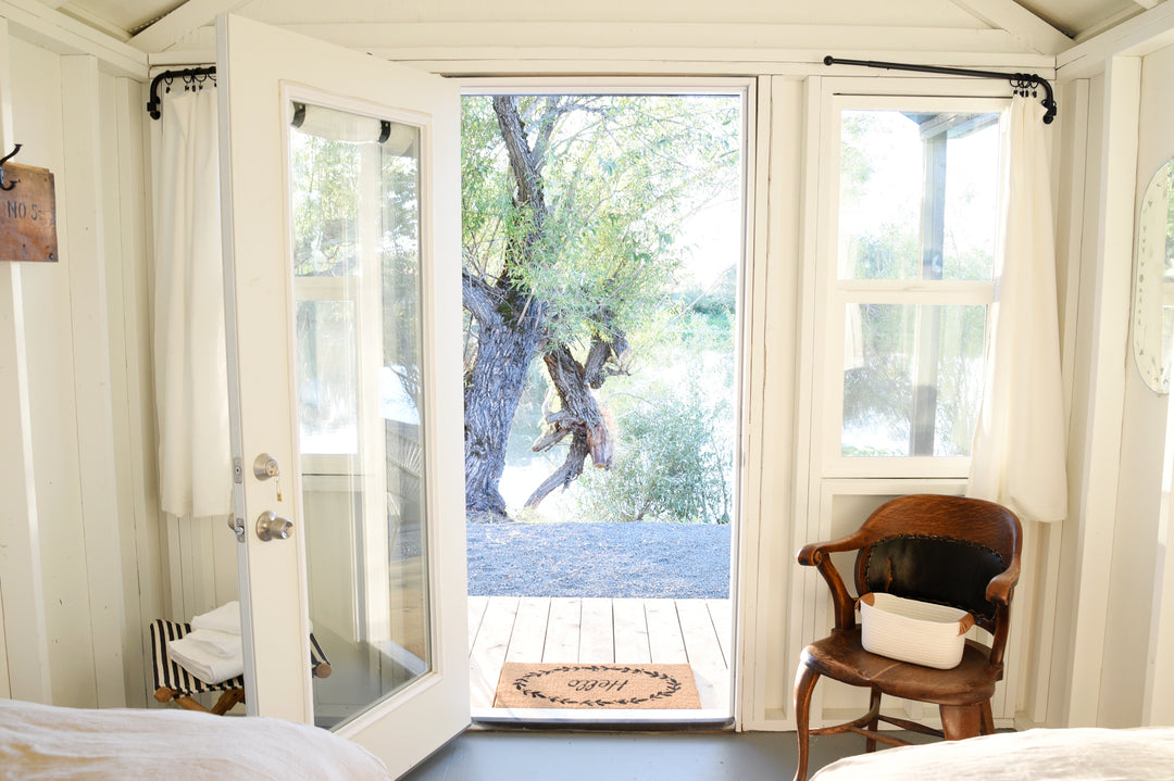 View of the pond in the twin cabin