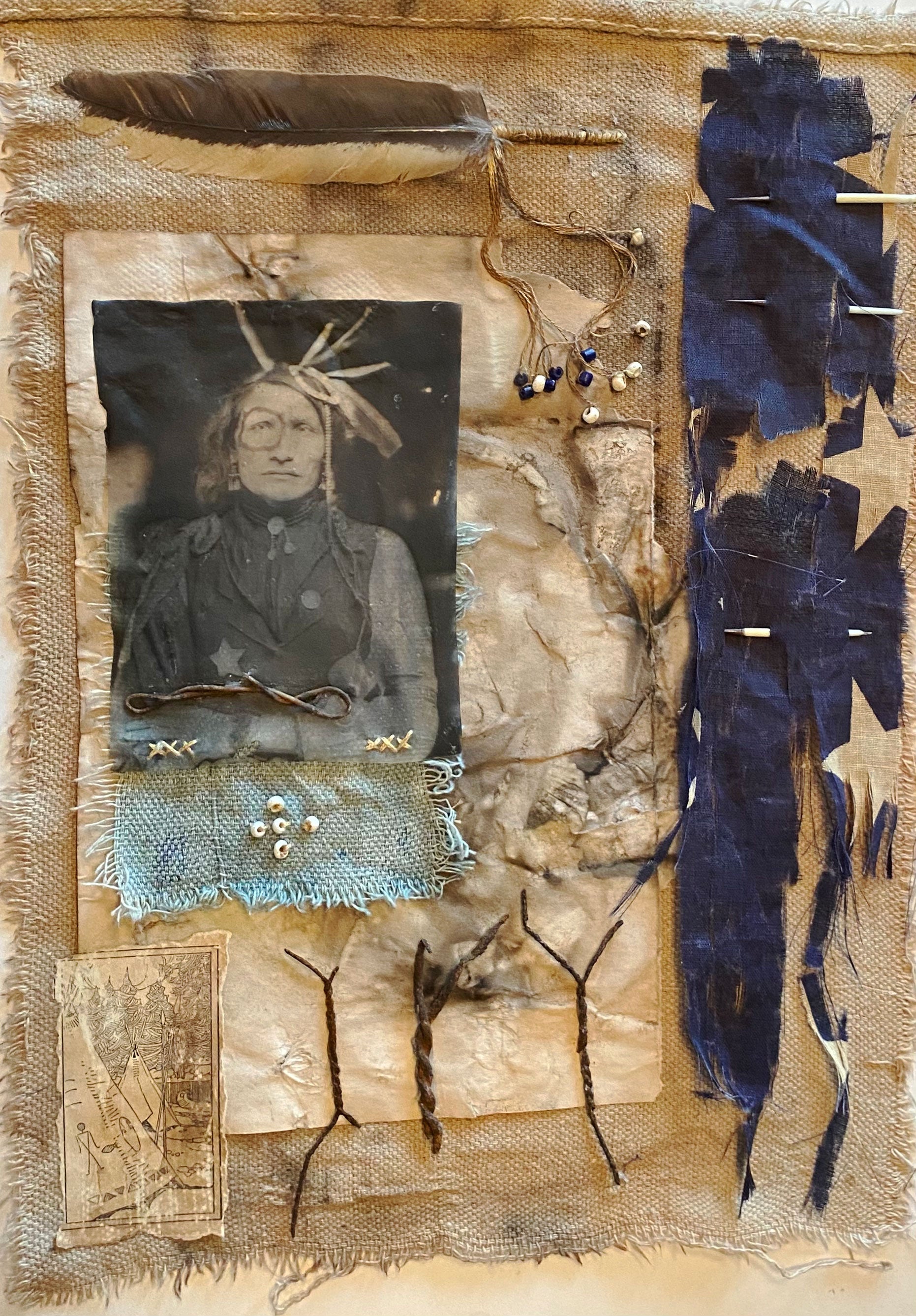 Photo transfer mixed media collage by Kate Poole