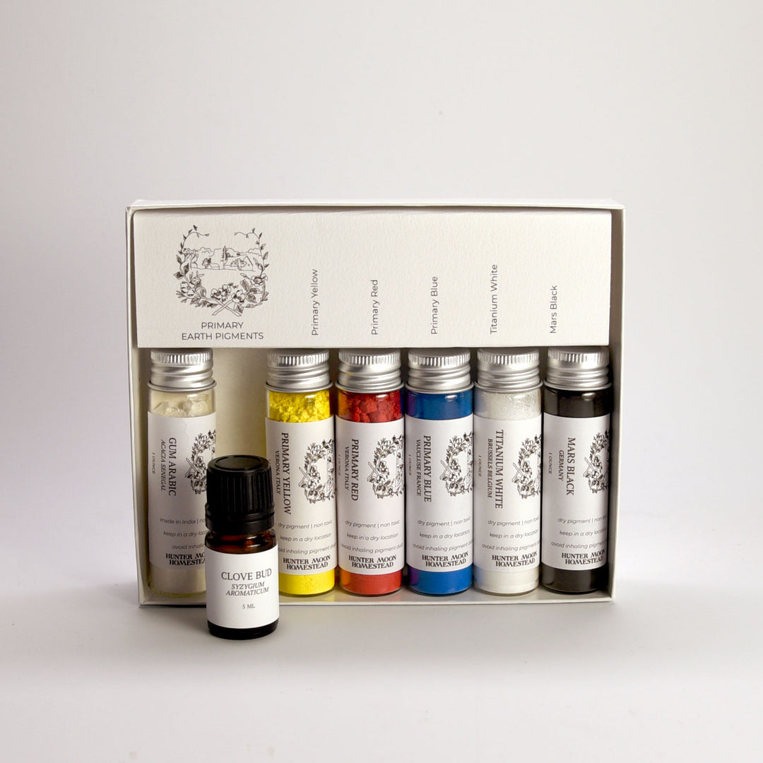 Primary raw pigment artist set