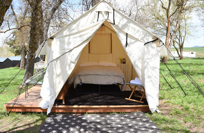 Glamping tent at Hunter Moon Homestead