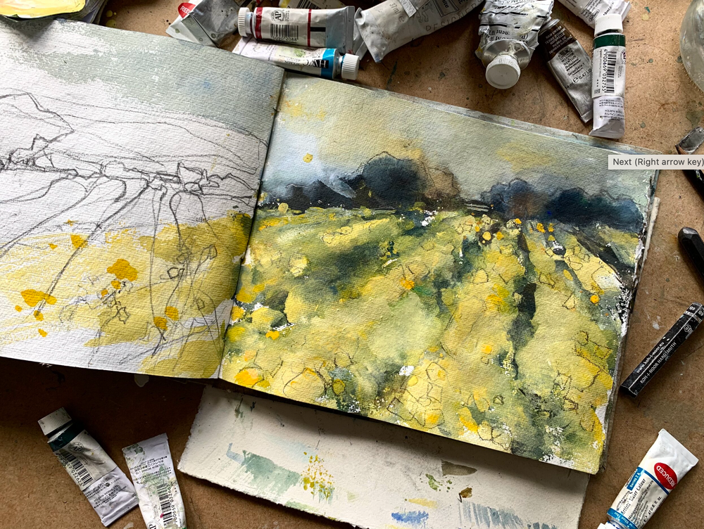 A landscape from Hannah's painting sketchbook