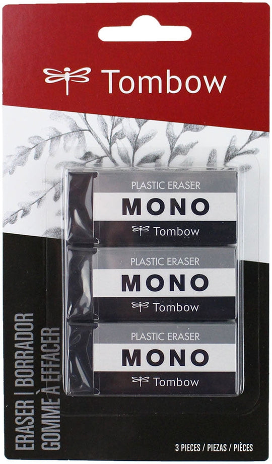 Tombow Mono Plastic Eraser 3 pk