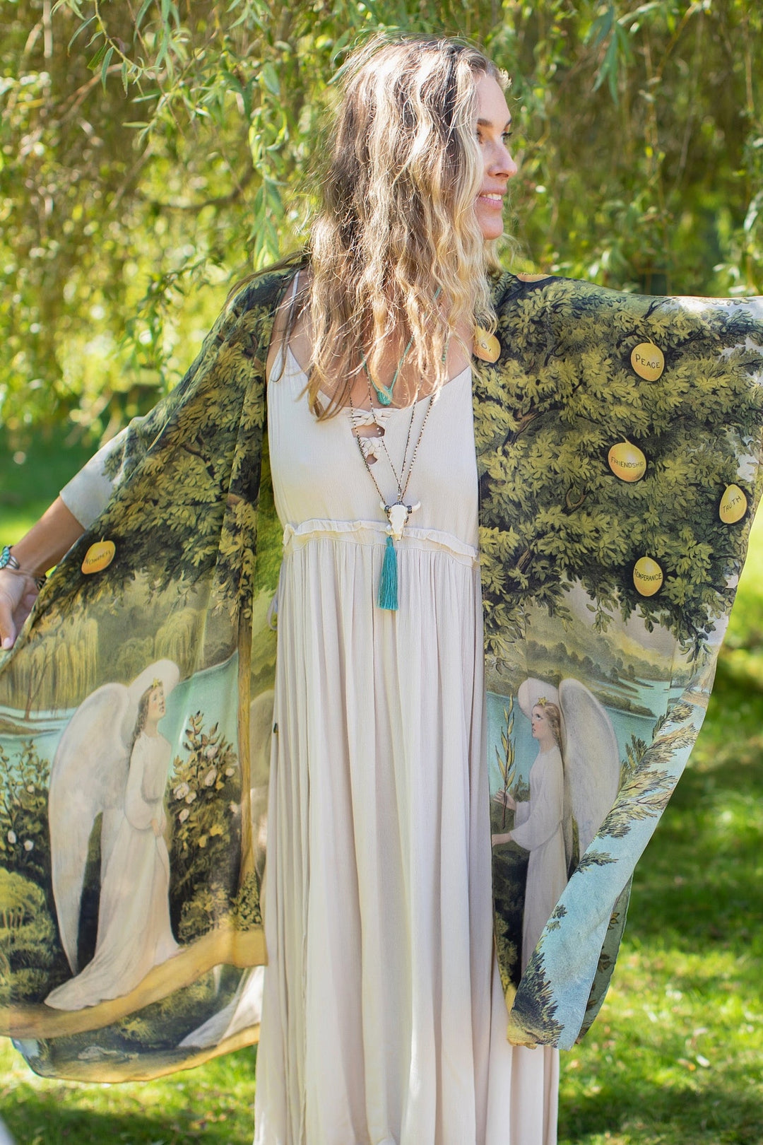 Tree of life goddess kimono duster robe