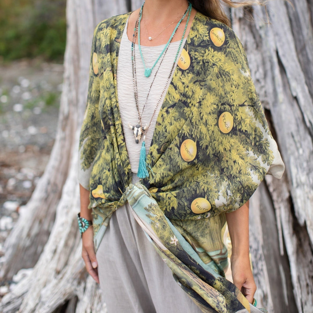 Tree of life goddess kimono duster robe