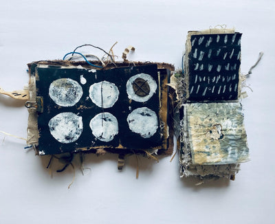 Mixed media collage and mark making on paper - Work by Aimee Irel