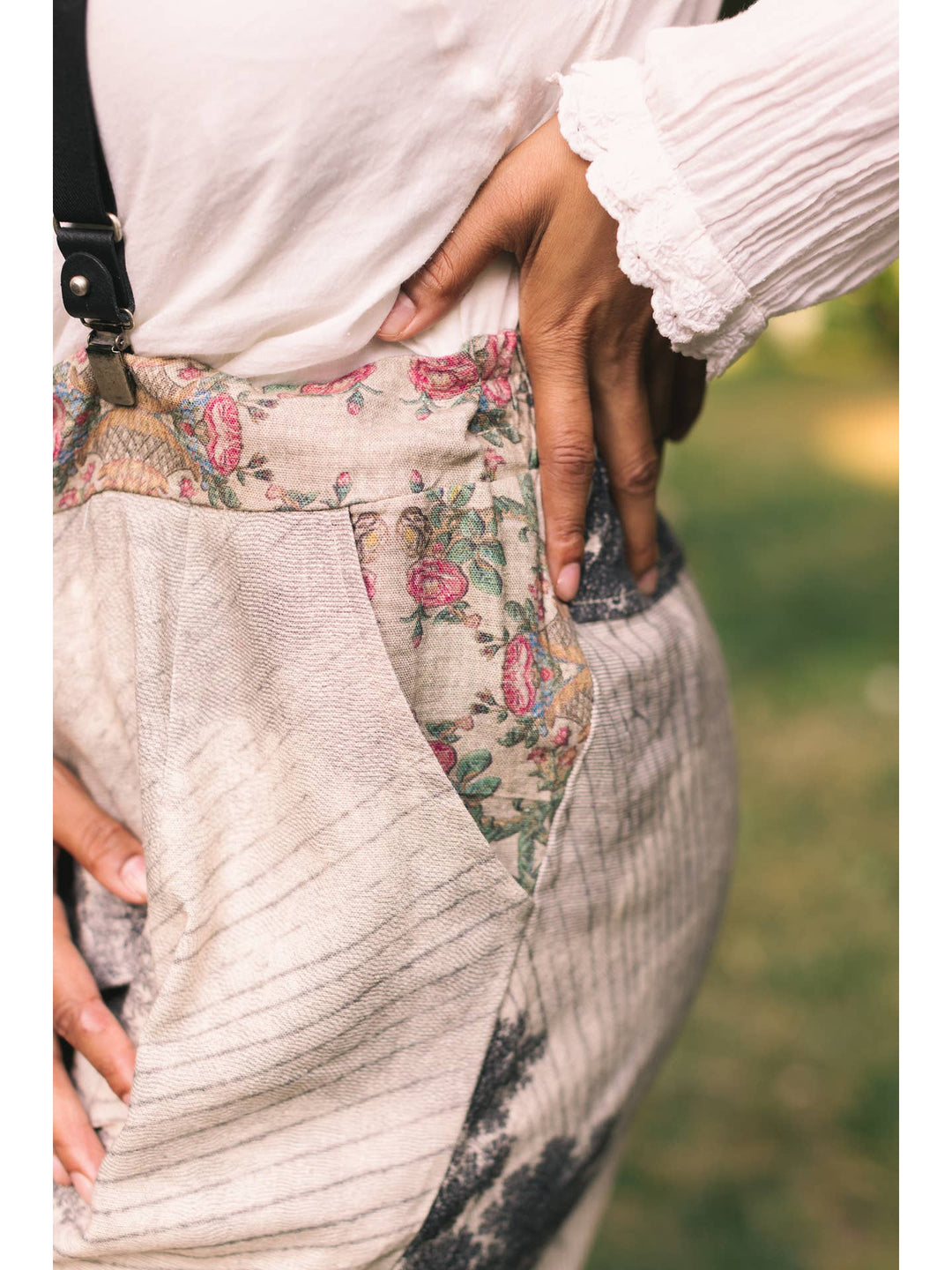 Market of Stars Artist Pant in Still I Rise print pocketing detail