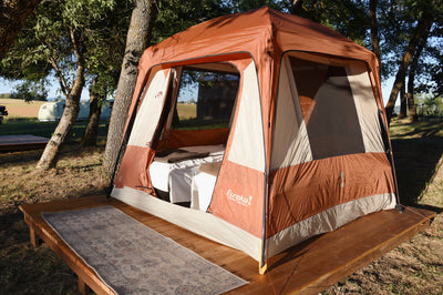Glamping tent at Hunter Moon Homestead