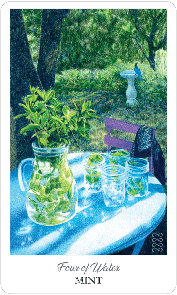 herb crafters tarot - four of water
