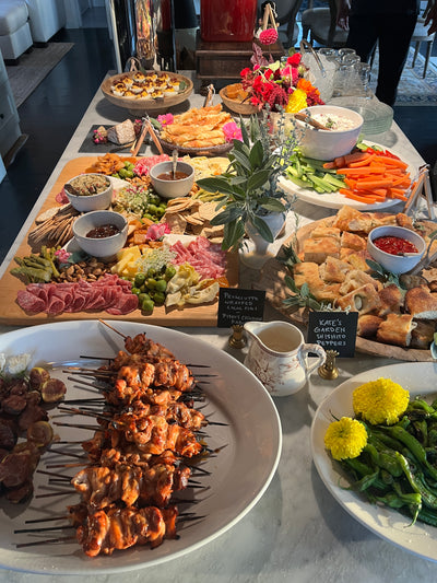 welcome cocktail party spread 